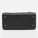 Dior Black/blue Crackled Patent And Leather Medium Patch Embellished  Lady Dior Tote
