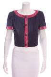 Chanel ICON 2022 Blue & Pink Short Sleeve Jacket SZ 38 NWT