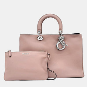 Pink Leather Diorissimo Tote Bag