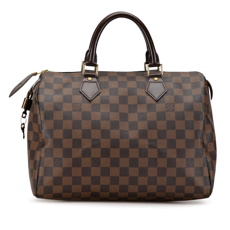 Louis Vuitton Damier Speedy 30 Handbag Mini Boston Bag N41531 Eve Brown PVC Leather  Louis Vuitton