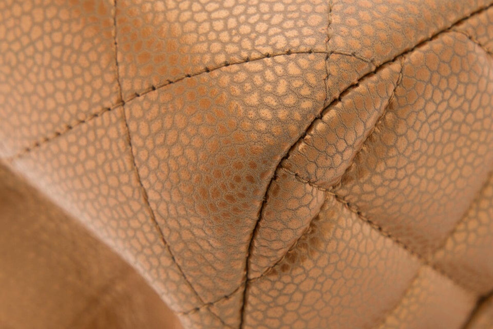 Chanel 2011 Metallic Bronze Jumbo Double Flap Handbag