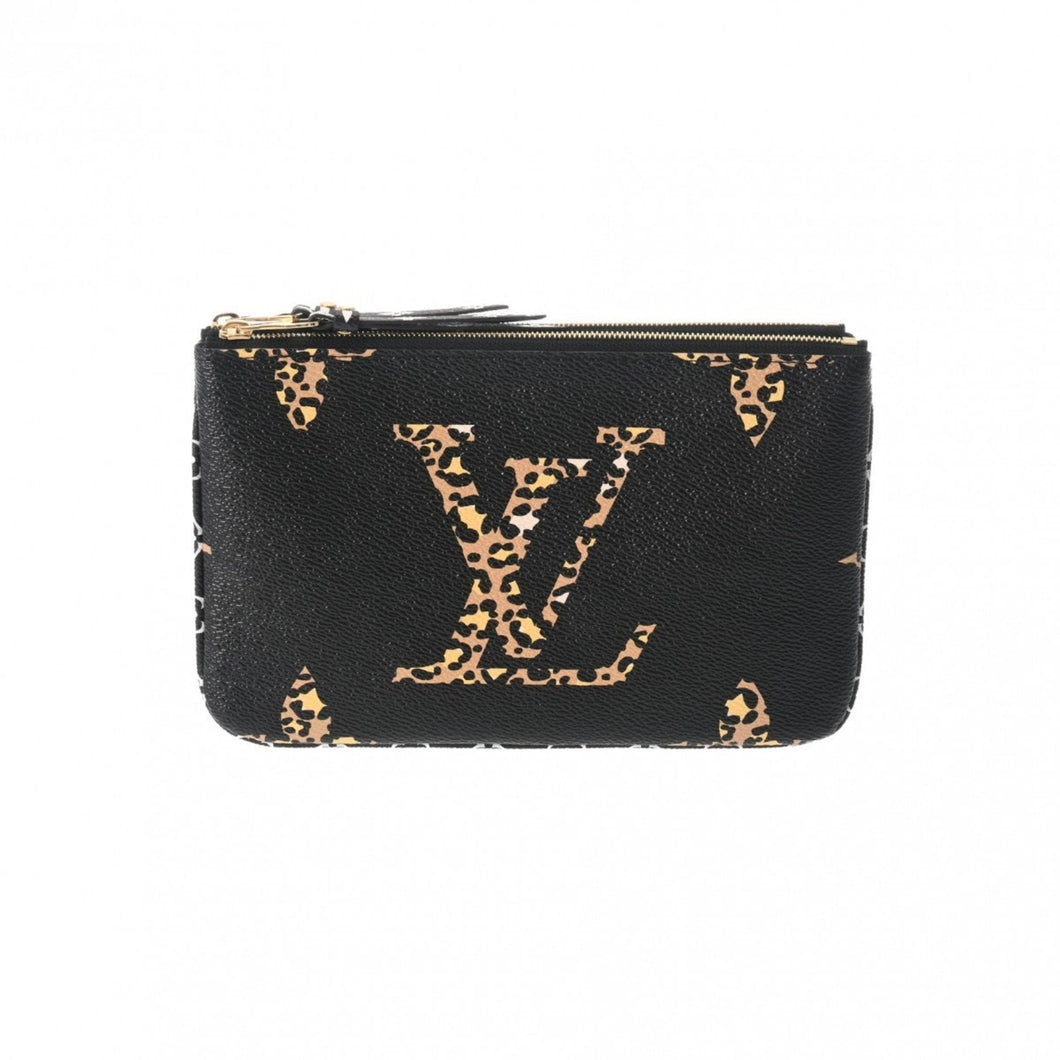 Louis Vuitton Double Zip  Canvas Clutch Bag