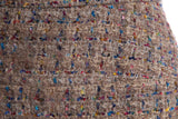 Chanel Vintage Tan & Multi Tweed Skirt SZ 36
