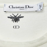 Dior Ivory Slogan Print Cotton & Linen Crew Neck T-Shirt