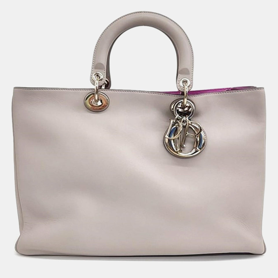 Grey Leather Diorissimo Tote Bag