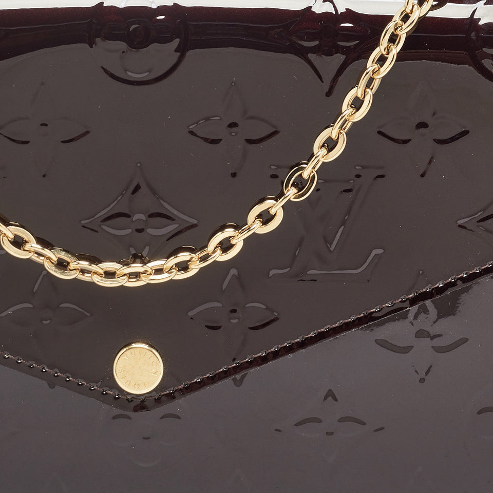 Louis Vuitton Amarante Monogram Vernis Pochette Felicie Clutch