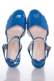 Prada Electric Blue Cork Wedge SZ 36