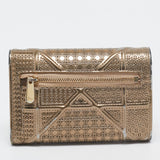 Dior Gold Mircoannage Patent Leather Diorama Trifold Wallet