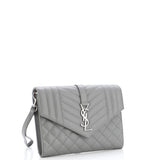 Classic Monogram Envelope Wristlet Clutch Mixed Matelasse Leather