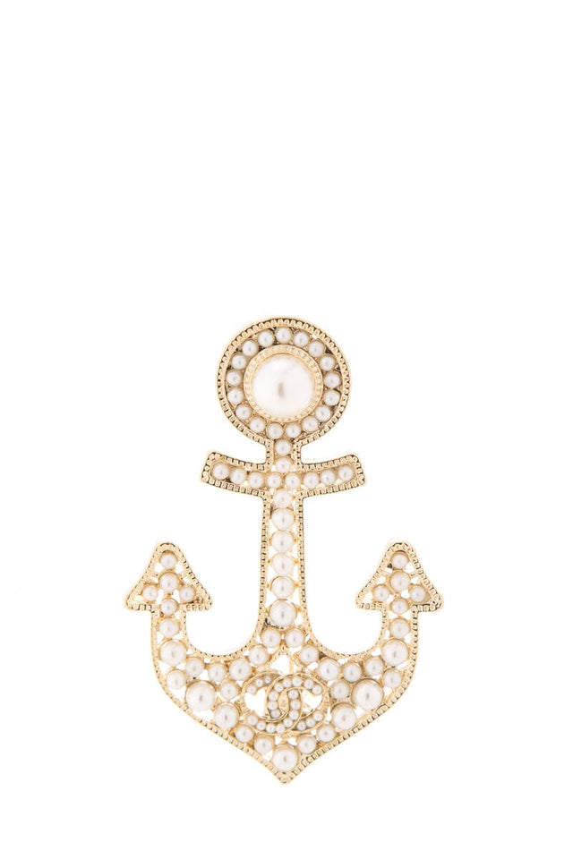 Chanel F/W 2020 Gold & Pearl Anchor Brooch