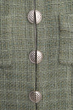 Chanel Green Tweed Zip Up Jacket SZ 42 NWT