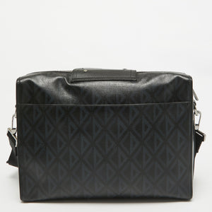 Dior Black Cd Diamond Print Coated Canvas And Leather Lingot Messenger Bag