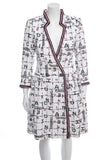 Chanel Spring 2020 White & Multi Logo Tweed Coat/Dress SZ 36