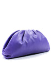 Bottega Veneta Womens The Pouch Hinged Clutch Leather Handbag Purple