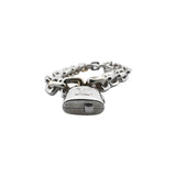 Louis Vuitton 18K White Gold Padlock & Square Link Bracelet