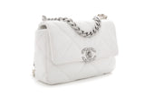 Chanel 19 White Puff Quilted Lambskin Handbag