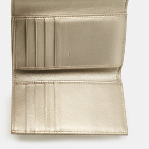 Dior Gold Leather Diorama Trifold Wallet