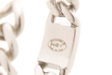 Chanel Silver CC Logo Chain Hoop Earrings