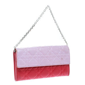 Dior Two Tone Pink Cannage Leather Lady Dior Rendez-Vous Wallet..