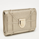 Dior Gold Leather Diorama Trifold Wallet