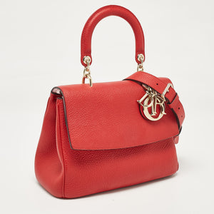 Dior Red Leather Small Be Dior Flap Top Handle Bag