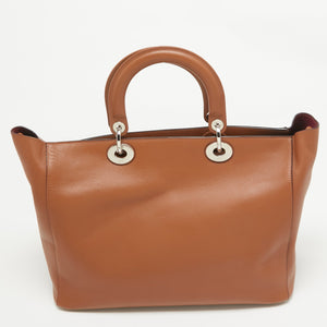Dior Brown Leather Diorissimo Zip Shopper Tote..