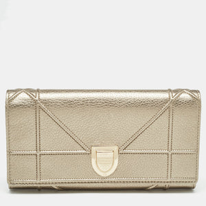 Gold Leather Diorama Continental Wallet
