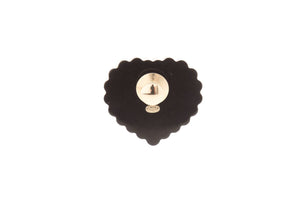 Chanel Coco Chanel  Red & Black Enamel Heart Pin