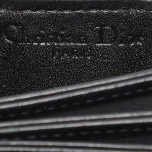 Dior Black Cannage Patent Leather Lady Dior 5 Gusset Card Holder