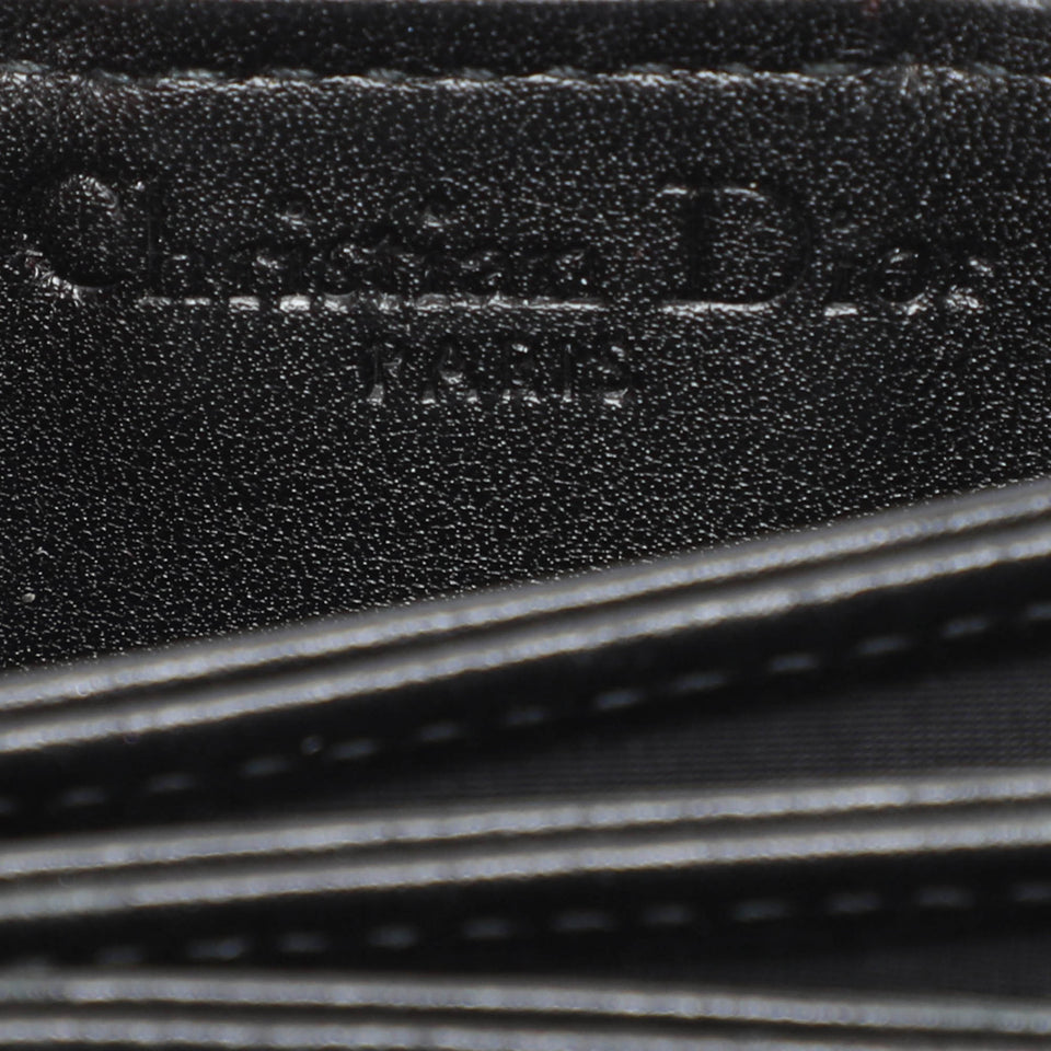 Dior Black Cannage Patent Leather Lady Dior 5 Gusset Card Holder