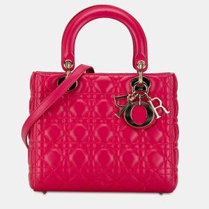 Medium Lambskin Cannage Lady Dior