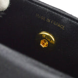 CHANEL 1989-1991 Straight Flap Bag Micro Black Satin