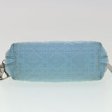 CHRISTIAN DIOR Lady Dior Canage Pouch Lamb Skin Blue  am3267