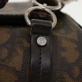 CHRISTIAN DIOR Trotter Canvas Hand Bag Brown  am3391