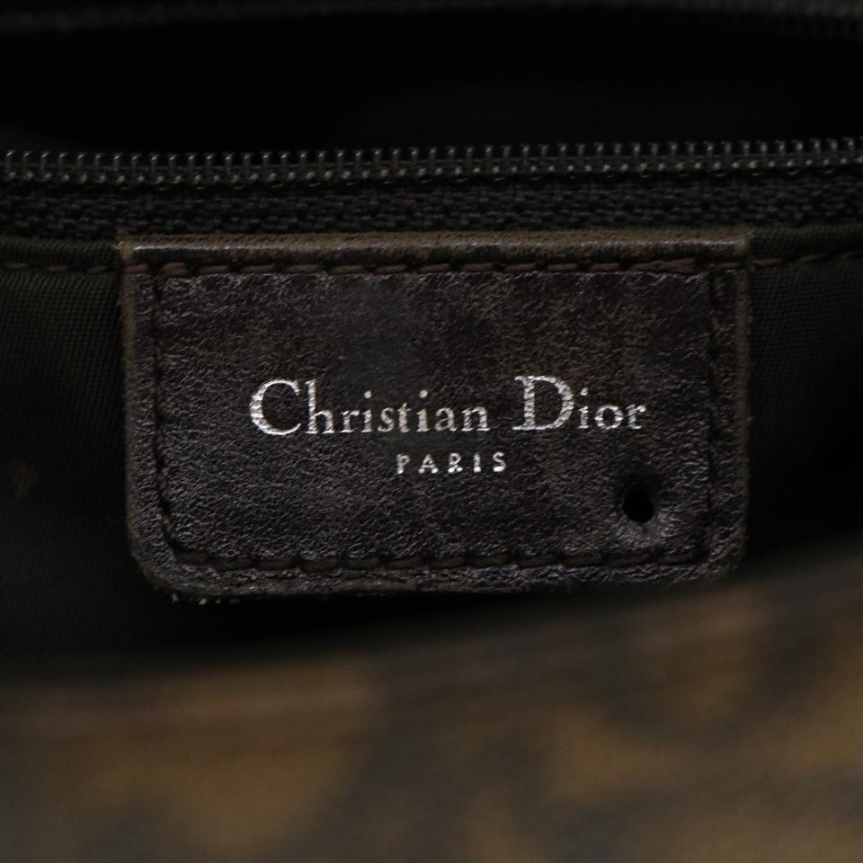 CHRISTIAN DIOR Trotter Canvas Hand Bag Brown  am3391