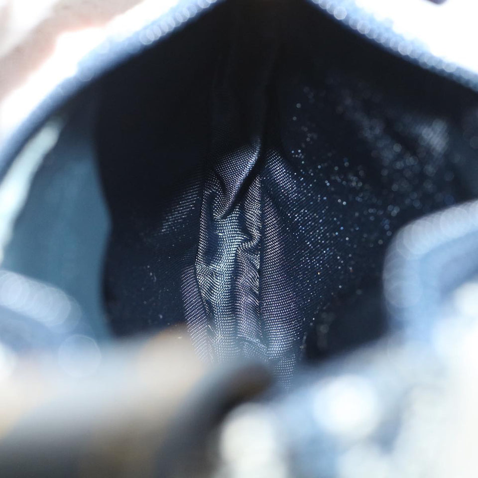 CHRISTIAN DIOR Trotter Canvas Saddle Coin Purse Navy Auth am3626