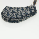 CHRISTIAN DIOR Trotter Canvas Saddle Coin Purse Navy  am3626