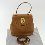 CHRISTIAN DIOR Hand Bag Leather 2way Brown  am3766