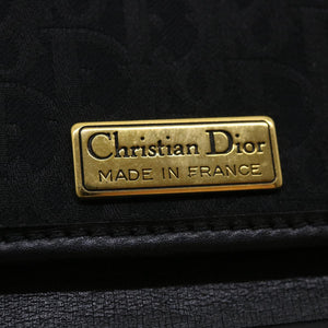 CHRISTIAN DIOR Trotter Canvas Chain Shoulder Bag Black  am3863