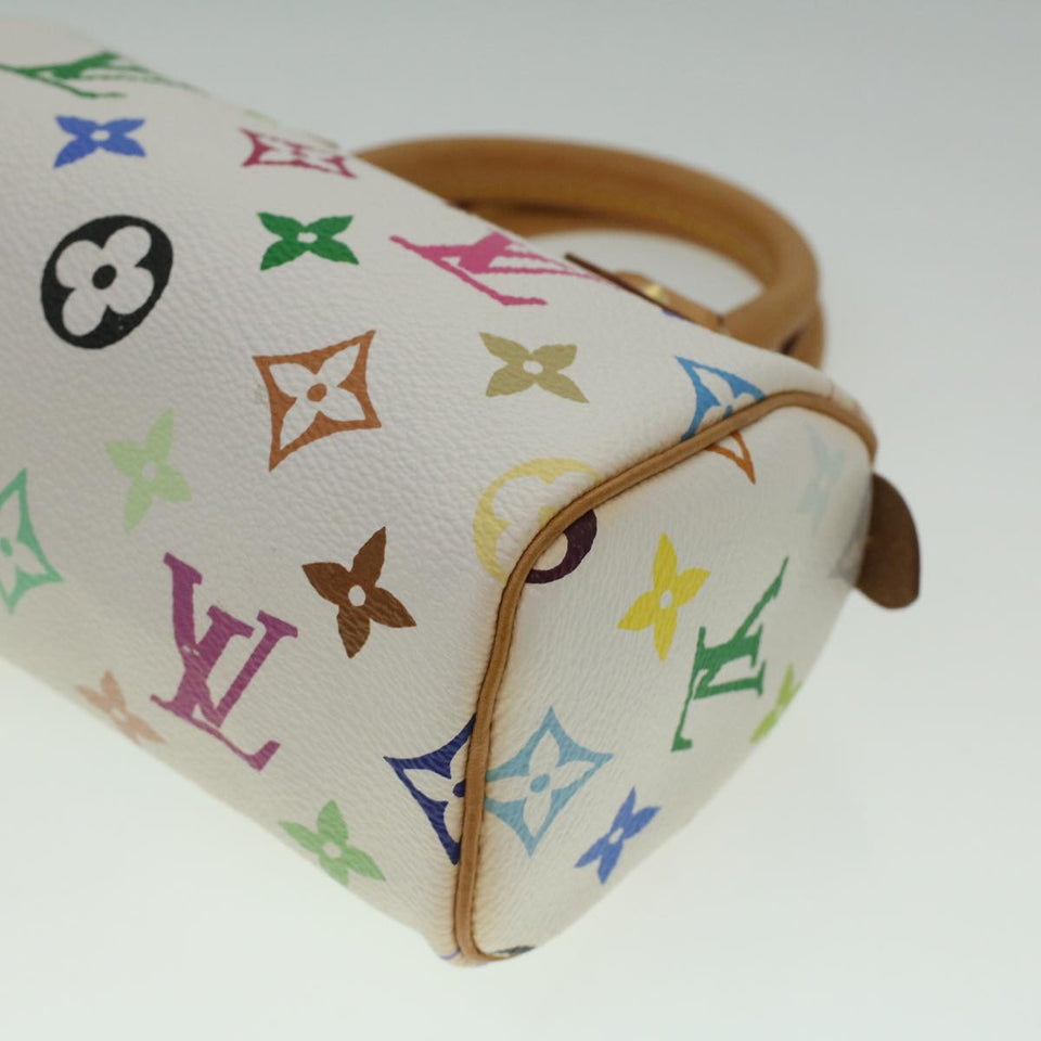 LOUIS VUITTON Monogram Multicolor Mini Speedy Hand Bag White M92645 Auth am3975