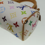 LOUIS VUITTON Monogram Multicolor Mini Speedy Hand Bag White M92645 Auth am3975
