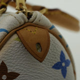 LOUIS VUITTON Monogram Multicolor Mini Speedy Hand Bag White M92645 Auth am3975