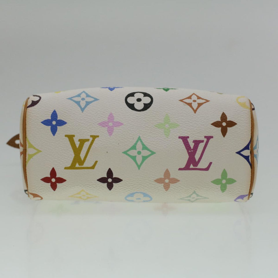 LOUIS VUITTON Monogram Multicolor Mini Speedy Hand Bag White M92645 Auth am3975