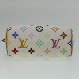 LOUIS VUITTON Monogram Multicolor Mini Speedy Hand Bag White M92645 Auth am3975