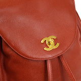 CHANEL 1994-1996 Triple CC Backpack Red Caviar