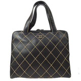 CHANEL 2000-2001 Black Calfskin Wild Stitch Handbag