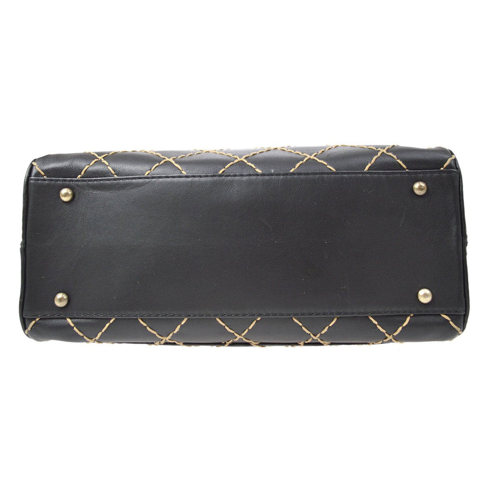 CHANEL 2000-2001 Black Calfskin Wild Stitch Handbag