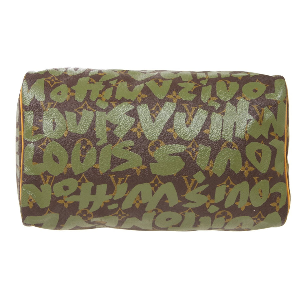 LOUIS VUITTON SPEEDY 30 HAND BAG KHAKI MONOGRAM GRAFFITI M92194 ao34041
