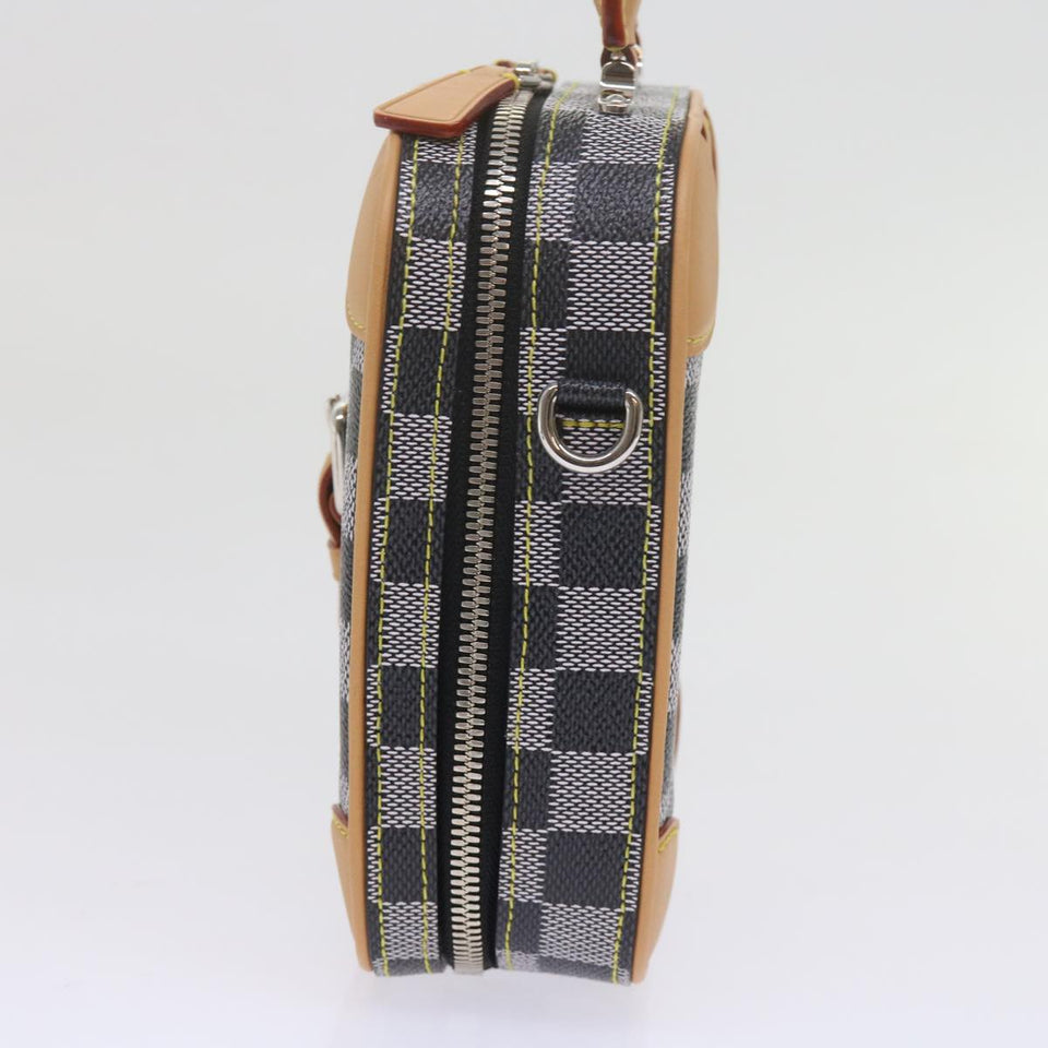 LOUIS VUITTON Damier Versette Vertical Hand Bag White Black N60273 Auth ar11067A