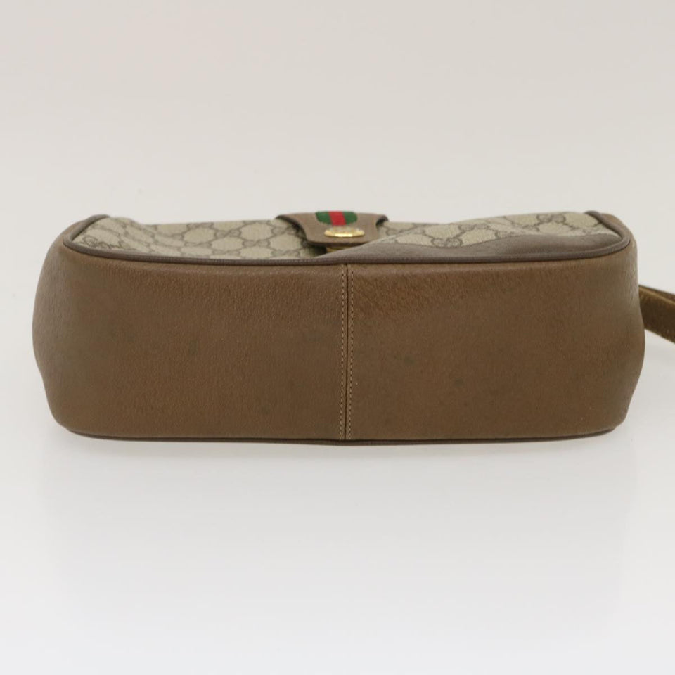 GUCCI Web Sherry Line GG Canvas Shoulder Bag Beige Red Green  ar6721